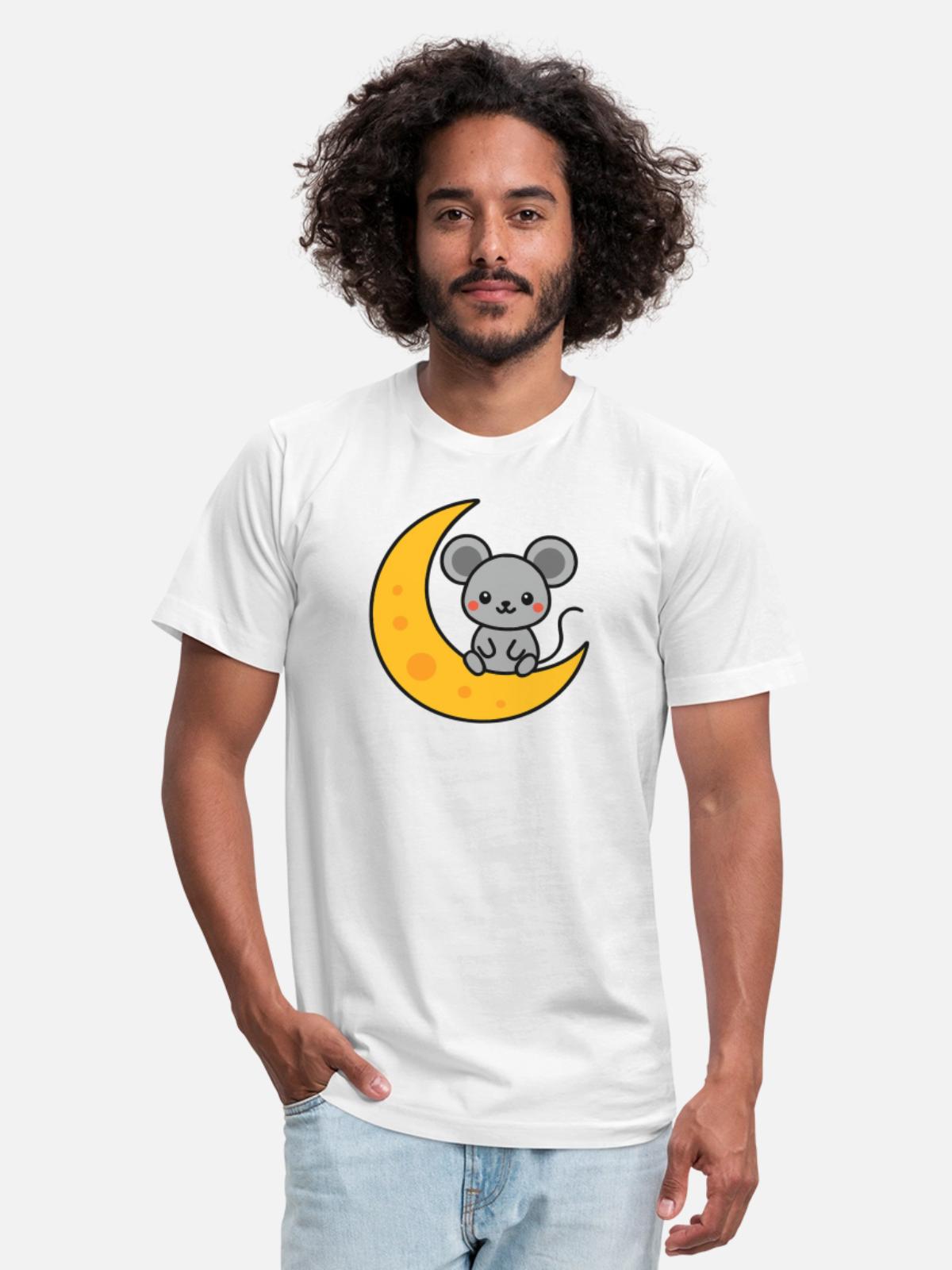 Mouse - Unisex Jersey T-Shirt by Bella + Canvas - white - Front - Jose (178cm)