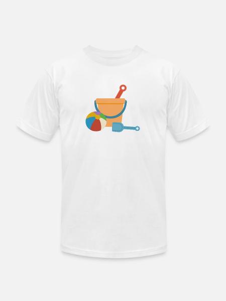Beach Bucket Playset - Unisex Jersey T-Shirt by Bella + Canvas - white