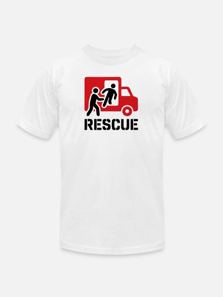 Rescue EMS Paramedic Action - Unisex Jersey T-Shirt by Bella + Canvas - white