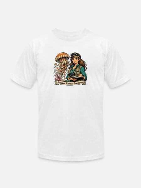 Ocean Conservator Explorer - Unisex Jersey T-Shirt by Bella + Canvas - white