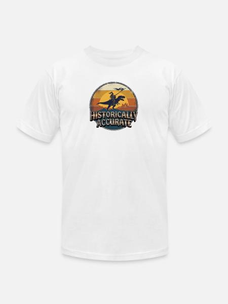 Knight on Dino at Sunset - Unisex Jersey T-Shirt by Bella + Canvas - white