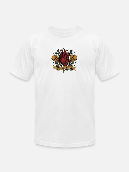 Tough Love Heart Boxing - Unisex Jersey T-Shirt by Bella + Canvas - white