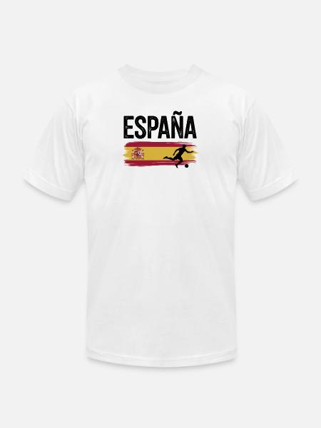 Spain Flag Soccer Splash - Unisex Jersey T-Shirt by Bella + Canvas - white