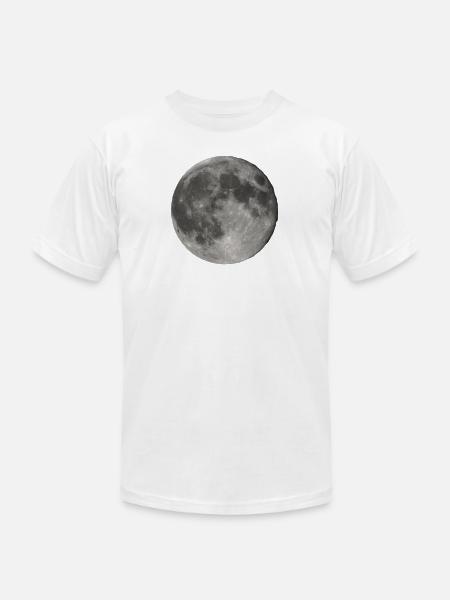 Lunar Echoes Moon Print - Unisex Jersey T-Shirt by Bella + Canvas - white