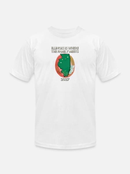 Illinois Family Map 2027 Reunion - Unisex Jersey T-Shirt by Bella + Canvas - white