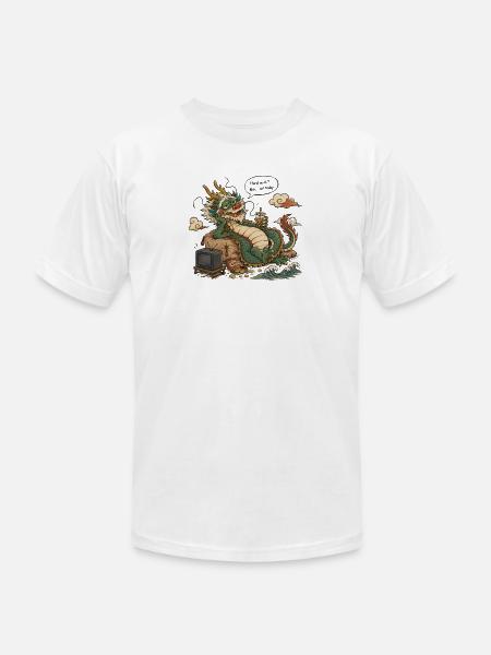 Lazy Dragon - Unisex Jersey T-Shirt by Bella + Canvas - white