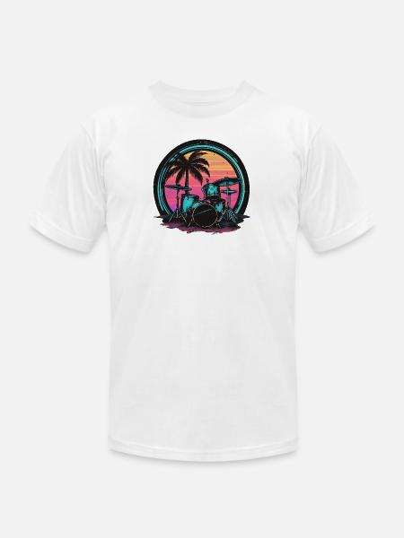 Trap Set Graphic - Unisex Jersey T-Shirt by Bella + Canvas - white