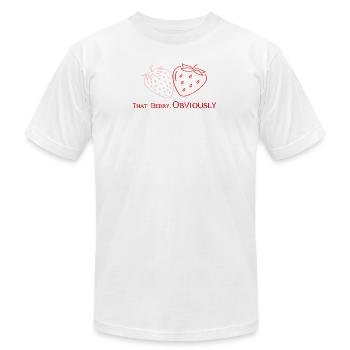 That Berry Strawberry Bestie Design2 - Unisex Jersey T-Shirt by Bella + Canvas - white - Front - Jose (178cm)