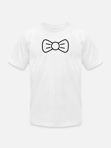 bow tie - Unisex Jersey T-Shirt by Bella + Canvas - white