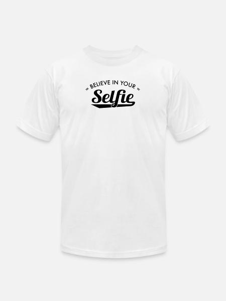 selfie - Unisex Jersey T-Shirt by Bella + Canvas - white