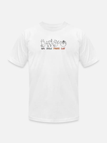 Un Deux Trois Cat - Unisex Jersey T-Shirt by Bella + Canvas - white