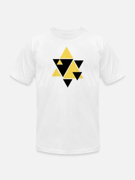 Geometric Golden Triangle Art - Unisex Jersey T-Shirt by Bella + Canvas - white