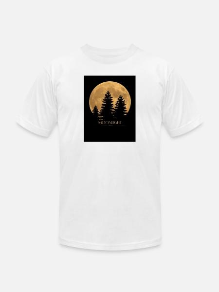 Moonlit Pines Silhouette - Unisex Jersey T-Shirt by Bella + Canvas - white