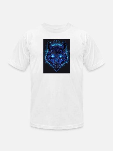 Neon Circuit Wolf - Unisex Jersey T-Shirt by Bella + Canvas - white