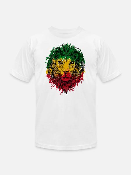 Africa map rasta lion - Unisex Jersey T-Shirt by Bella + Canvas - white