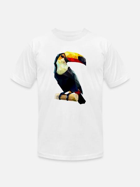 Polygonal Toucan - Unisex Jersey T-Shirt by Bella + Canvas - white