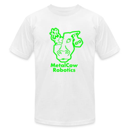 MetalCowLogo GreenOutline - Unisex Jersey T-Shirt by Bella + Canvas