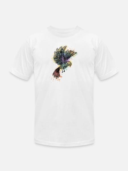 ornamental bird - Unisex Jersey T-Shirt by Bella + Canvas - white