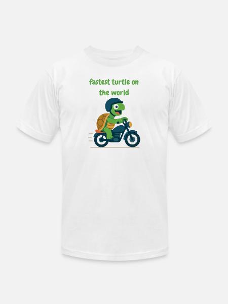 Turtle driver motorcycle - Unisex Jersey T-Shirt by Bella + Canvas - white