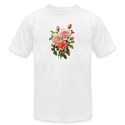 Pink Roses - Unisex Jersey T-Shirt by Bella + Canvas