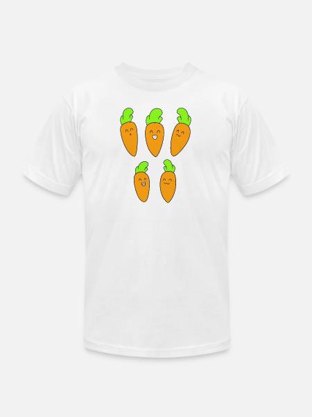 Cute carrot face - Unisex Jersey T-Shirt by Bella + Canvas - white