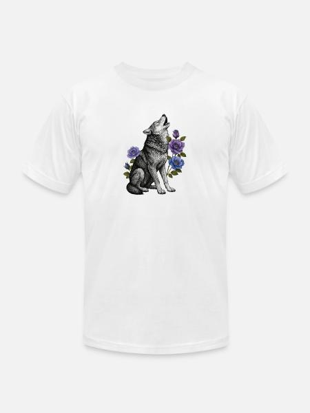 Wolf Rose - Unisex Jersey T-Shirt by Bella + Canvas - white