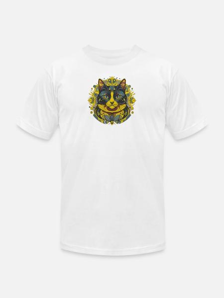 Artist cat - Unisex Jersey T-Shirt by Bella + Canvas - white