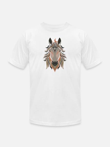 Horse Design - Unisex Jersey T-Shirt by Bella + Canvas - white