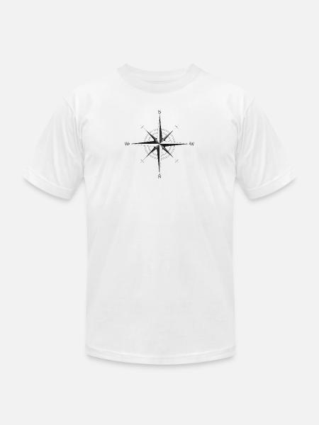 Noir Compass Rose - Unisex Jersey T-Shirt by Bella + Canvas - white