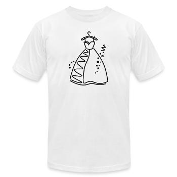 wedding dress - Unisex Jersey T-Shirt by Bella + Canvas - white - Front - Jose (178cm)