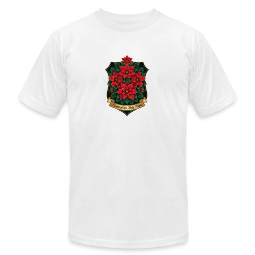 Poinsettia Crest T-Shirt - Unisex Jersey T-Shirt by Bella + Canvas