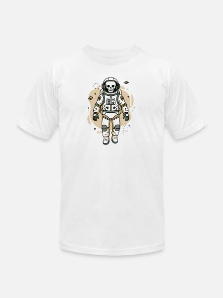 Cosmic Skull Astronaut - Unisex Jersey T-Shirt by Bella + Canvas - white