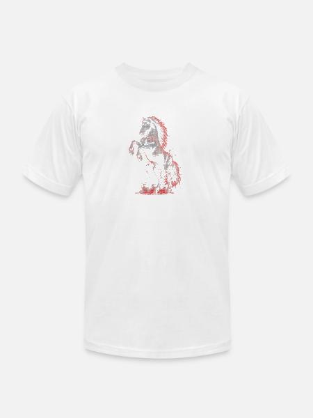 Crimson Blaze Stallion - Unisex Jersey T-Shirt by Bella + Canvas - white