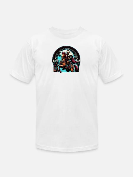 Warrior Horseman Art - Unisex Jersey T-Shirt by Bella + Canvas - white