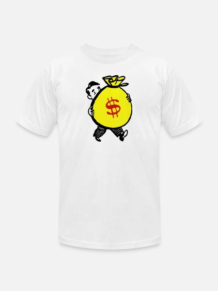 Money Bag - Unisex Jersey T-Shirt by Bella + Canvas - white