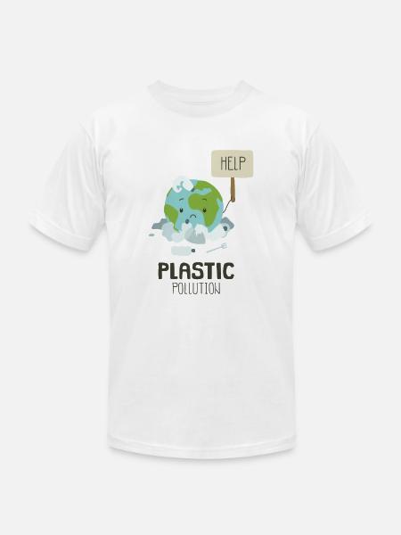Earth Suffering Plastic Pollution - Unisex Jersey T-Shirt by Bella + Canvas - white