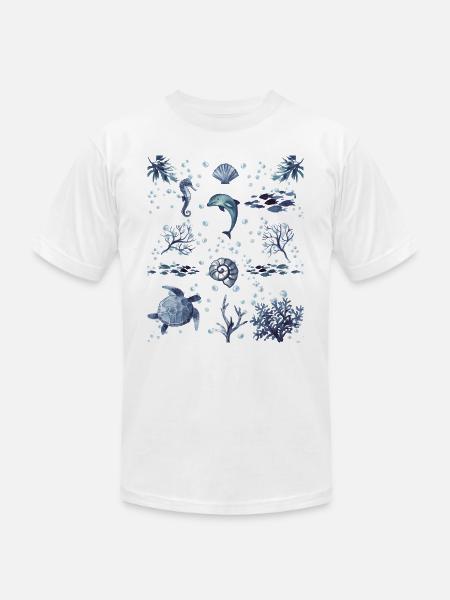 Under the Ocean - Unisex Jersey T-Shirt by Bella + Canvas - white
