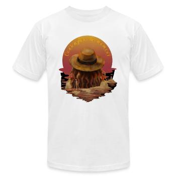 ​Contemplate The Moment Sunset Art - Unisex Jersey T-Shirt by Bella + Canvas - white - Front - Jose (178cm)