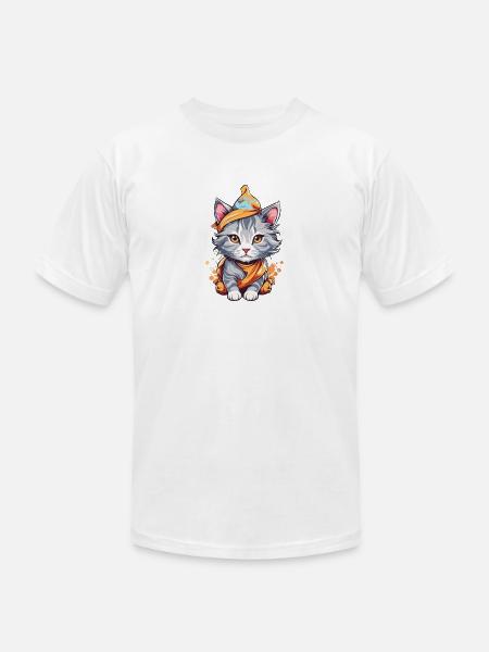 Cute Cat - Unisex Jersey T-Shirt by Bella + Canvas - white