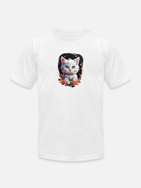 Cute Cat - Unisex Jersey T-Shirt by Bella + Canvas - white