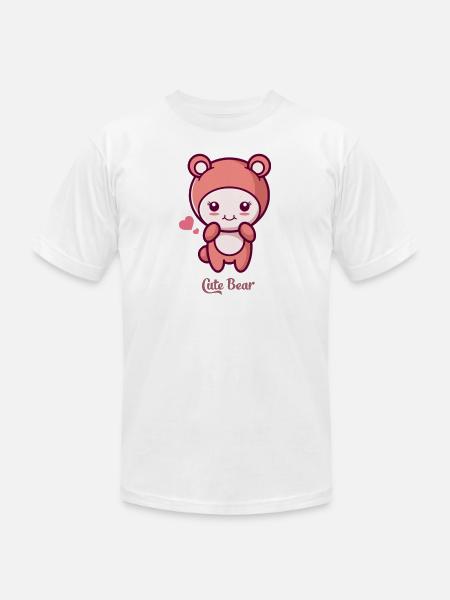Cute Bear 1 1 - Unisex Jersey T-Shirt by Bella + Canvas - white