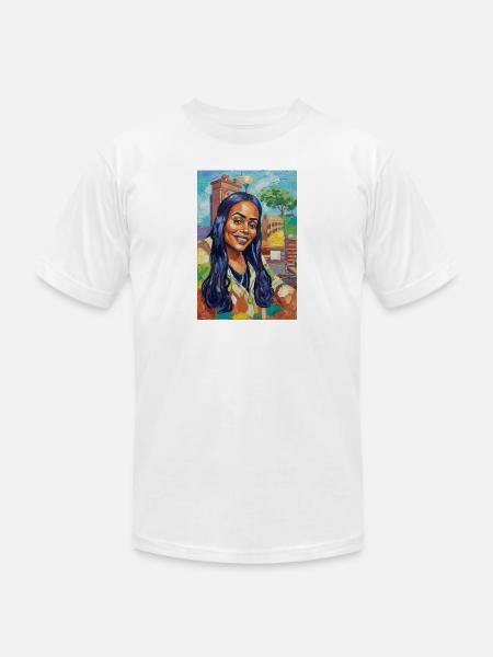 Bluehair City Portrait - Unisex Jersey T-Shirt by Bella + Canvas - white