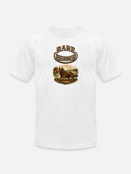 Rare Herder: Rustic Herding Wolfdog - Unisex Jersey T-Shirt by Bella + Canvas - white