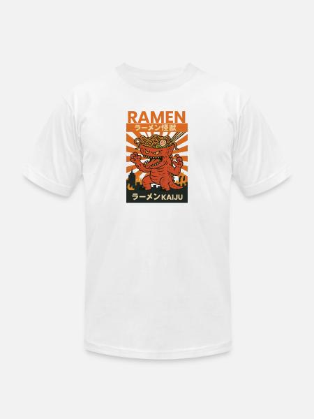 Ramen Kaiju Inferno - Unisex Jersey T-Shirt by Bella + Canvas - white