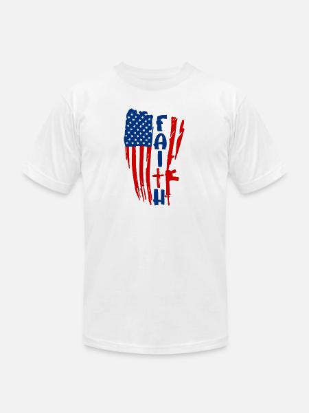 Faith in Red White Blue - Unisex Jersey T-Shirt by Bella + Canvas - white