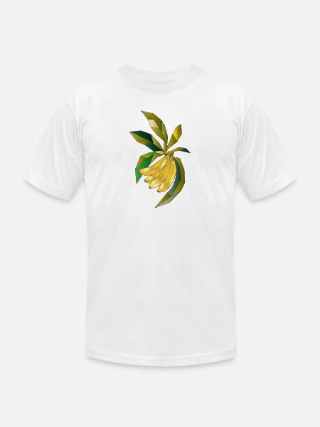 Geometric banana plant illustration - Unisex Jersey T-Shirt by Bella + Canvas - white