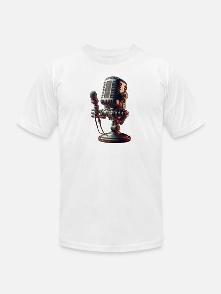 microphone - Unisex Jersey T-Shirt by Bella + Canvas - white