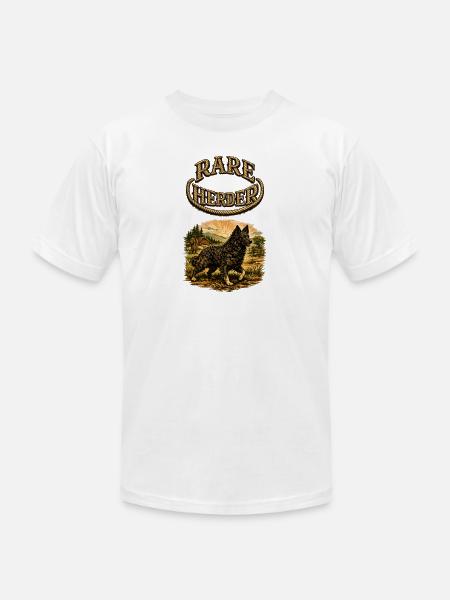 Rare Herder: Rustic Herding Dog - Unisex Jersey T-Shirt by Bella + Canvas - white