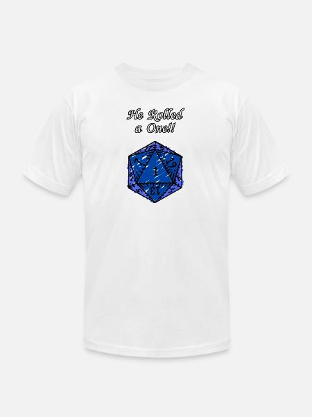 He Rolled a One! - Unisex Jersey T-Shirt by Bella + Canvas - white