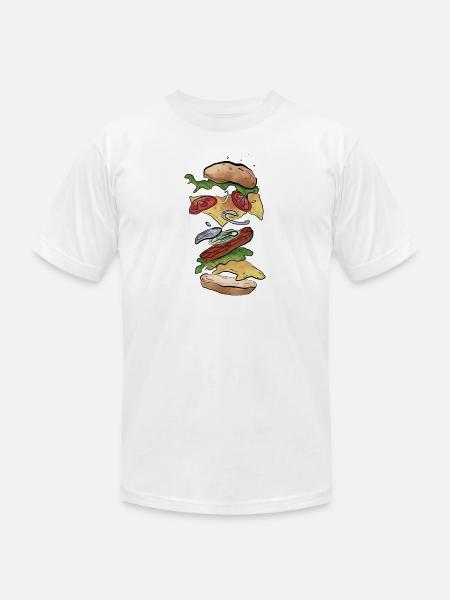 Burger - Unisex Jersey T-Shirt by Bella + Canvas - white
